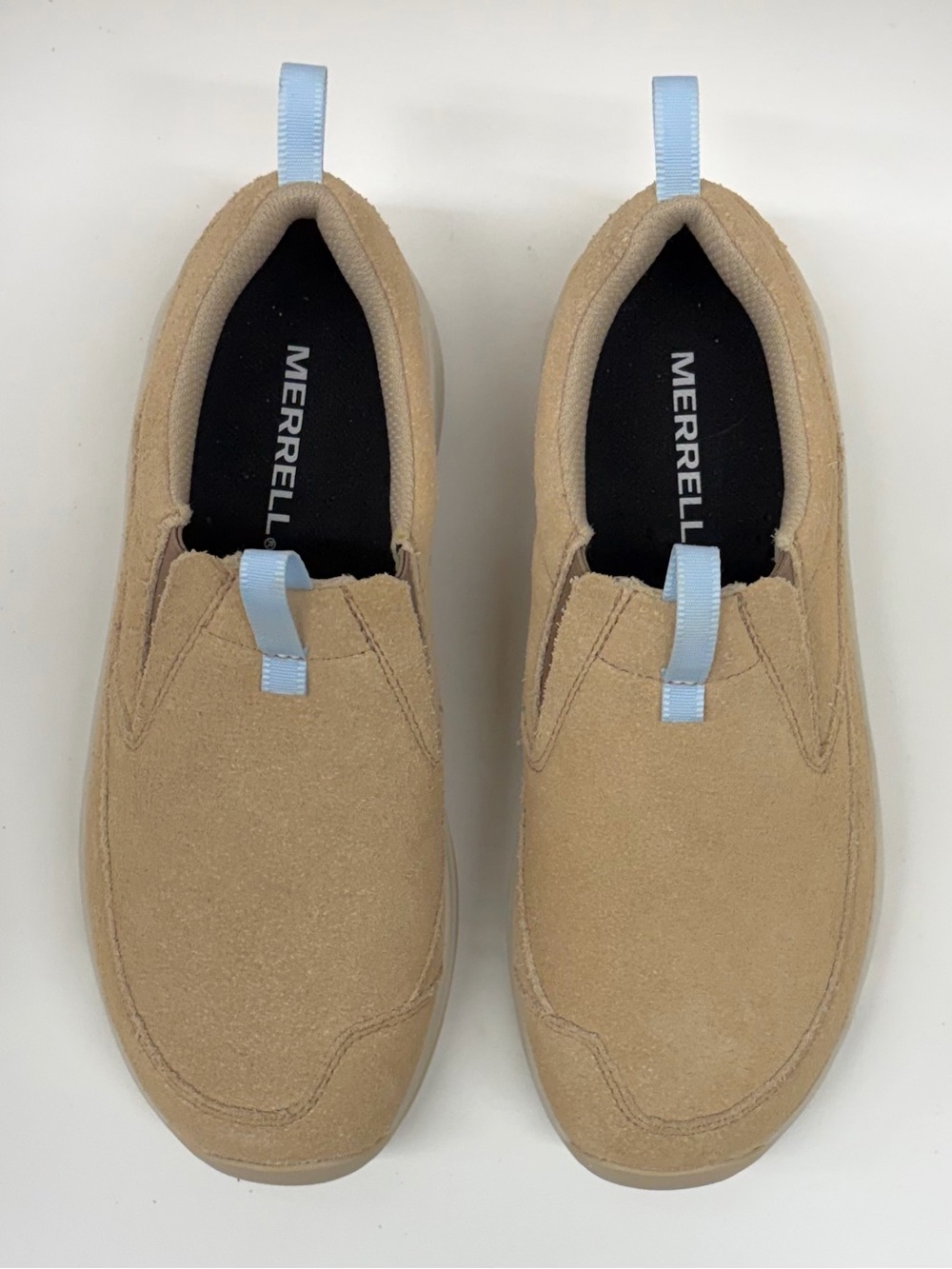 Merrell Nessa Slip On Women's Suede Hiking Comfort Shoes Latte Beige Sz 7.5